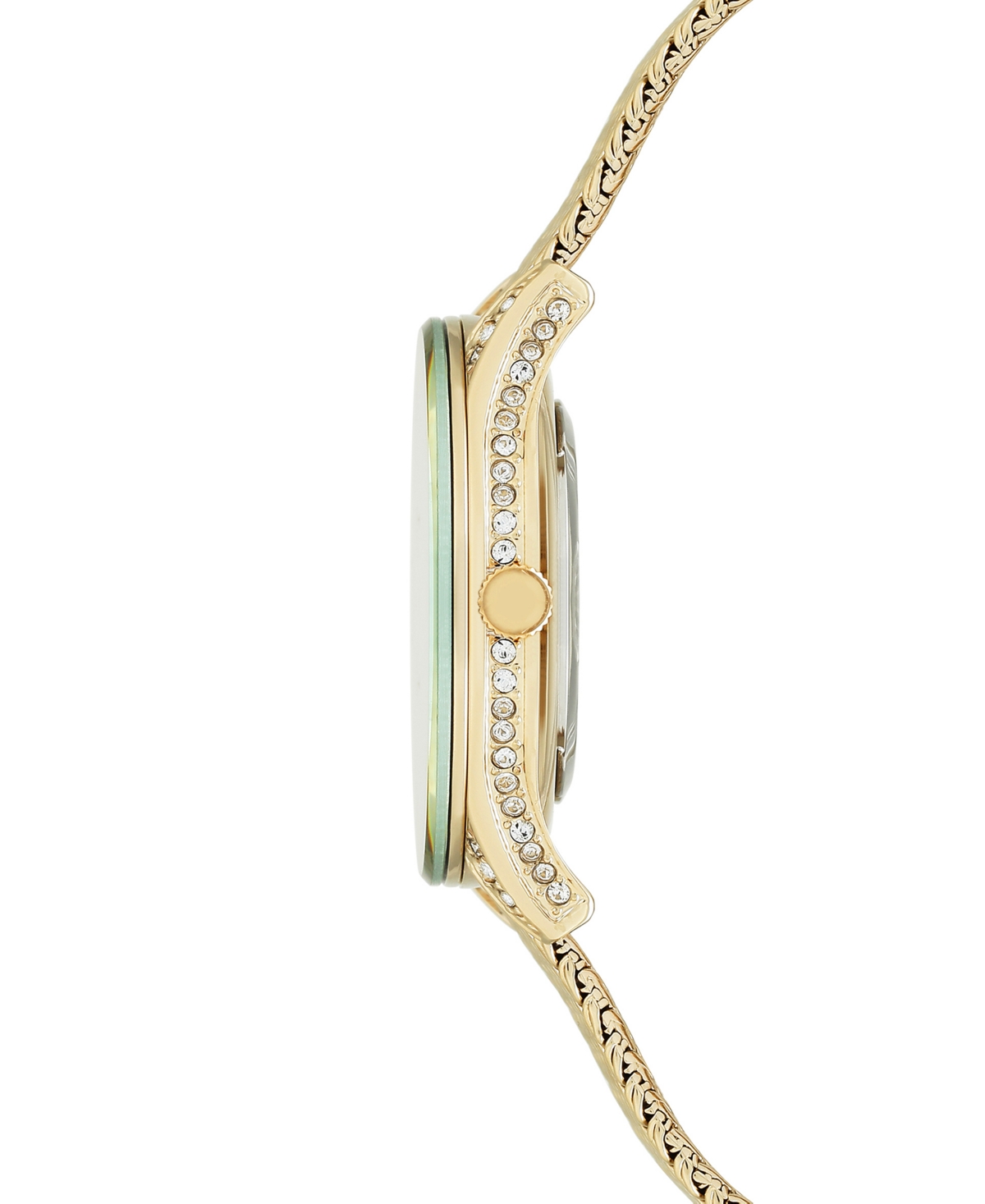 Anne Klein Women's Gold-tone Stainless Steel Mesh Bracelet Watch 30mm Ak-2208chgb In Gold