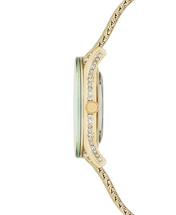 Anne Klein - Women's Gold-Tone Stainless Steel Mesh Bracelet Watch 30mm AK/2208CHGB