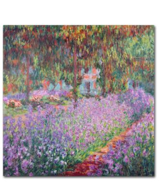 Trademark Global - Claude Monet 'The Artist's Garden at Giverny' 18" x 18" Canvas Art Print