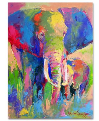 Trademark Global - Richard Wallich 'Elephant 1' 18" x 24" Canvas Wall Art