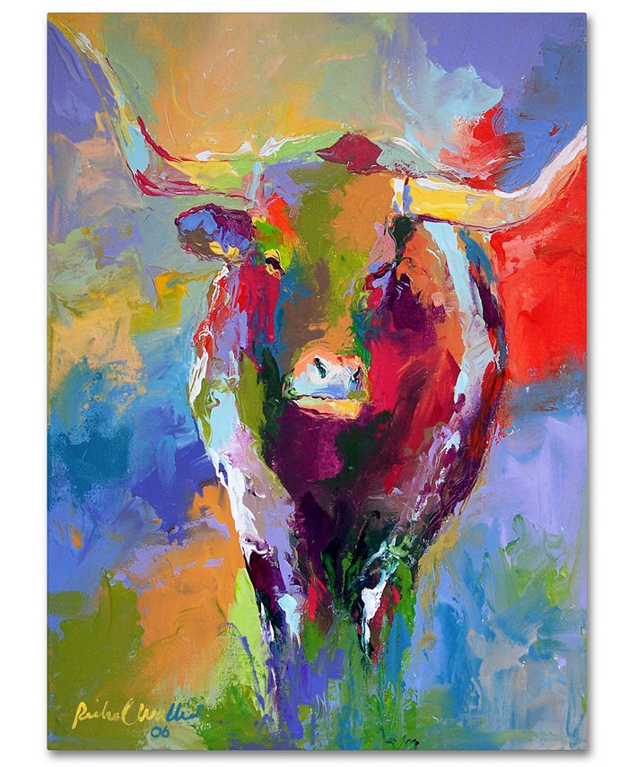 Trademark Global - Richard Wallich 'Longhorn' 24" x 32" Canvas Wall Art