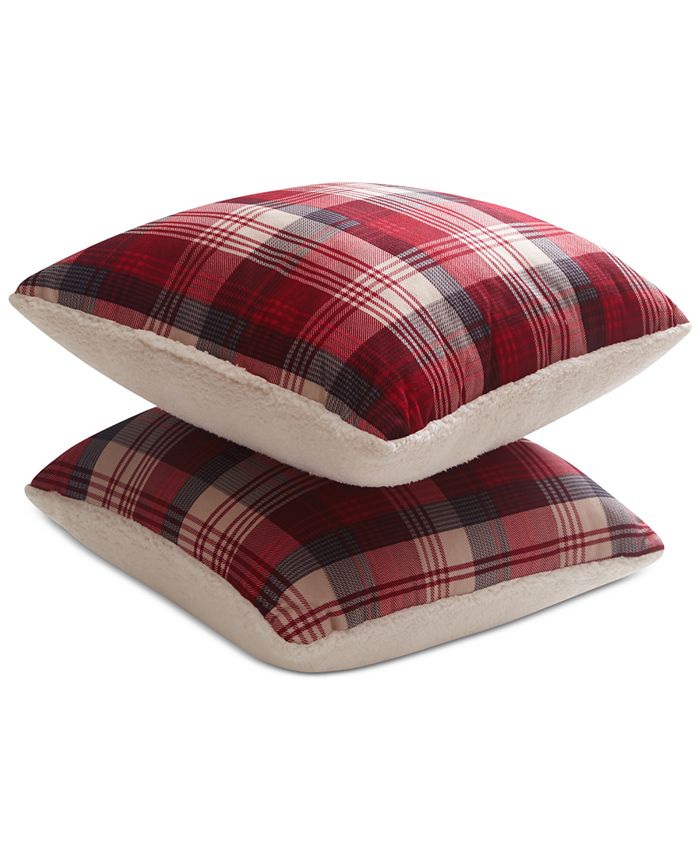 Woolrich Reversible Plaid & Sherpa 18" Decorative Pillow 2Pack Macy's