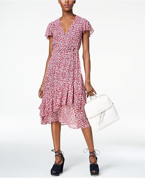 Michael Kors Floral Print Wrap Dress Created For Macy S Reviews