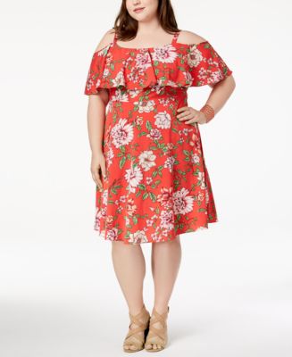 A-Line Cold Shoulder Plus Size Gown main image 0