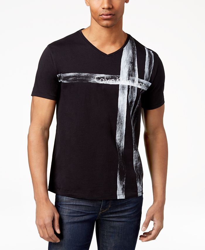 Calvin Klein Jeans Men's Brush Stroke T-Shirt & Reviews - T-Shirts ...