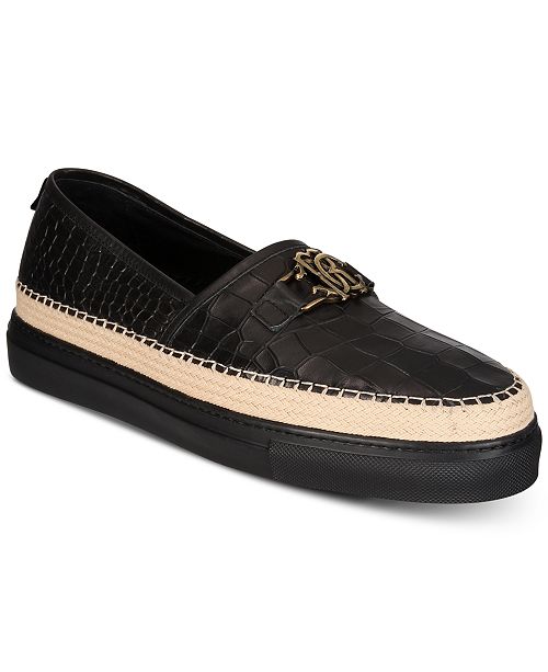 Roberto Cavalli Men S Playa Embossed Leather Slip Ons Reviews