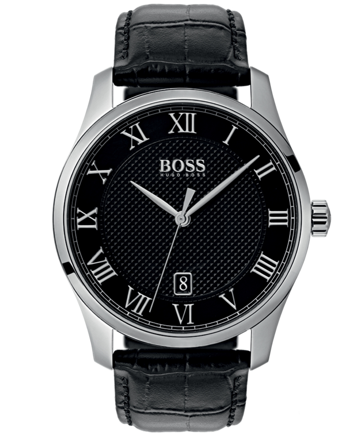 UPC 885997256940 product image for Boss Hugo Boss Men's Master Black Leather Strap Watch 42mm Women's Shoes | upcitemdb.com