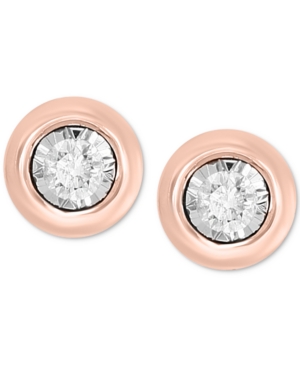 image of Bubbles by Effy Diamond Bezel Frame Stud Earrings (1/5 ct. t.w.) in 14k Rose Gold