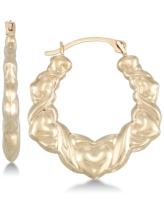 Macy's - Hugs & Kisses Hoop Earrings in 10k Gold