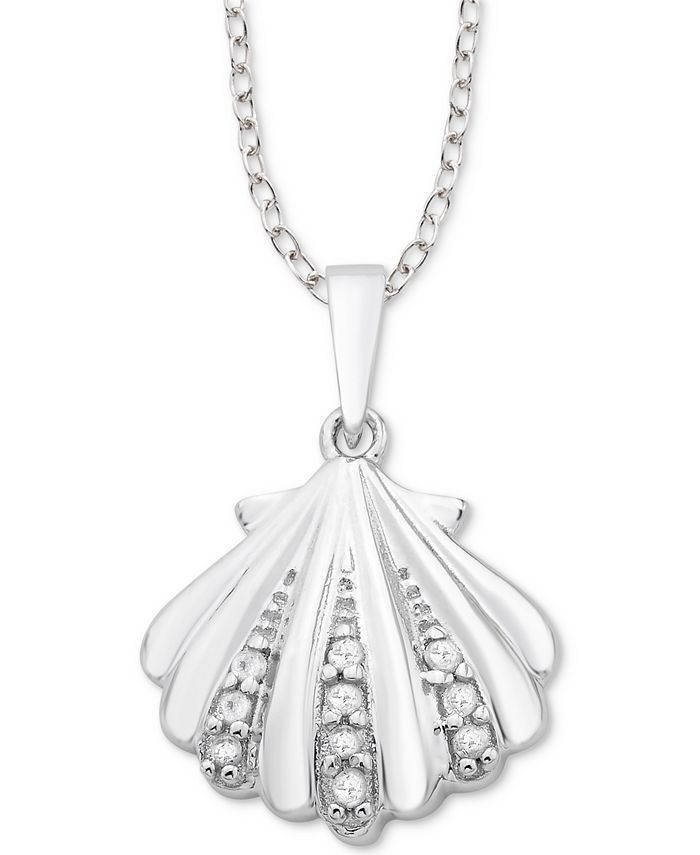 Diamond hot sale shell necklace