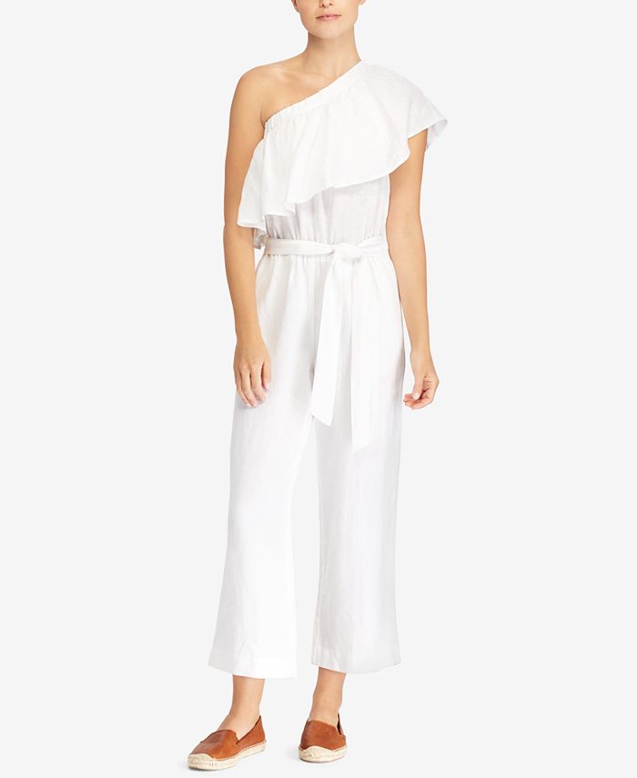 Ralph lauren ruffle one shoulder jumpsuit cheap