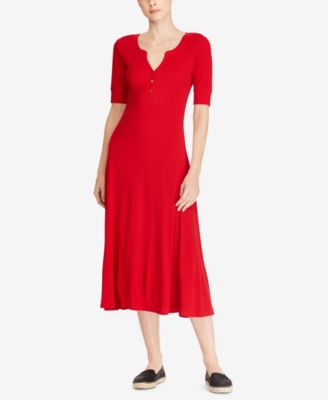 ralph lauren waffle knit henley dress