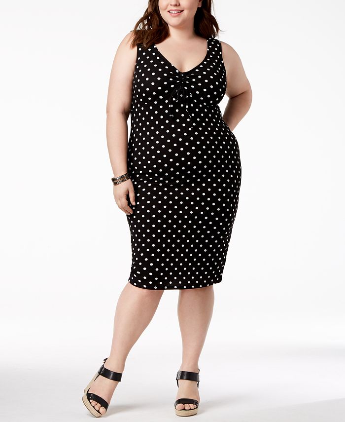 Planet Gold Womens Trendy Plus Size Lace Up Back Bodycon Dress Black Size 3 Extra Large 1 main image 0