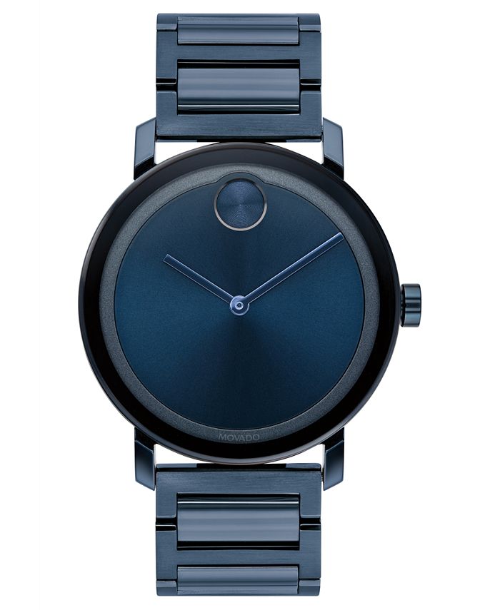 Movado Men s Swiss BOLD Evolution Blue Stainless Steel Bracelet