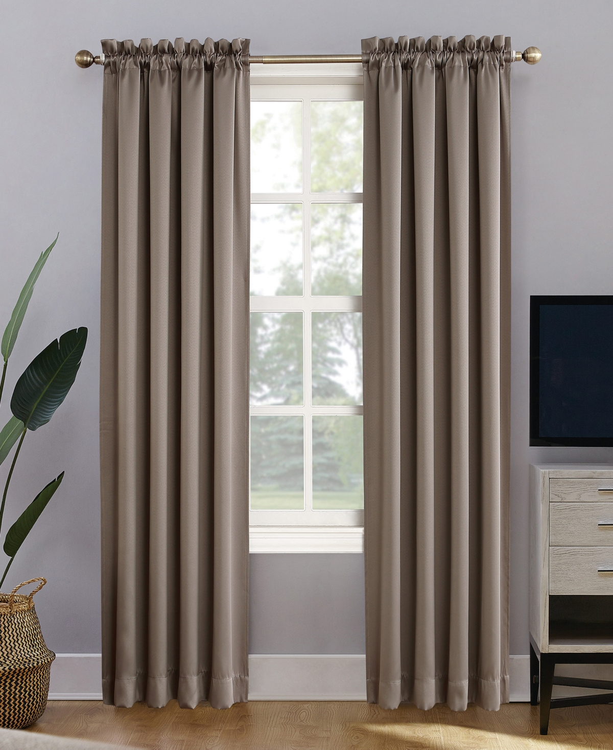 Oslo Theater Grade Extreme 100% Blackout Rod Pocket Curtain Panel - Pearl
