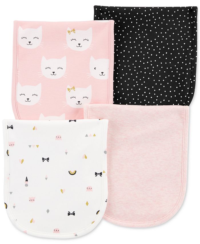 Carter's Baby Girls 4Pack Printed Burp Cloths Macy's