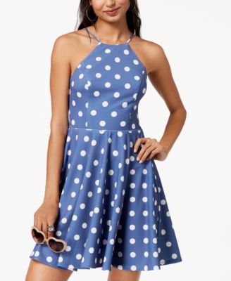 City Studios - Juniors' Polka Dot Fit & Flare Dress