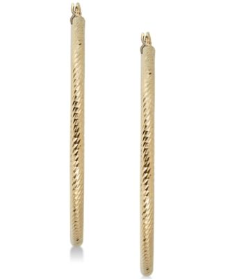 Textured Hoop Earrings in 14k Gold, 50mm, Made in Italy
