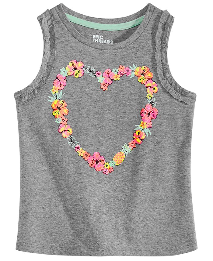 Epic Threads Toddler Girls Flower Heart Tank Top, Created for Macy's Macy's