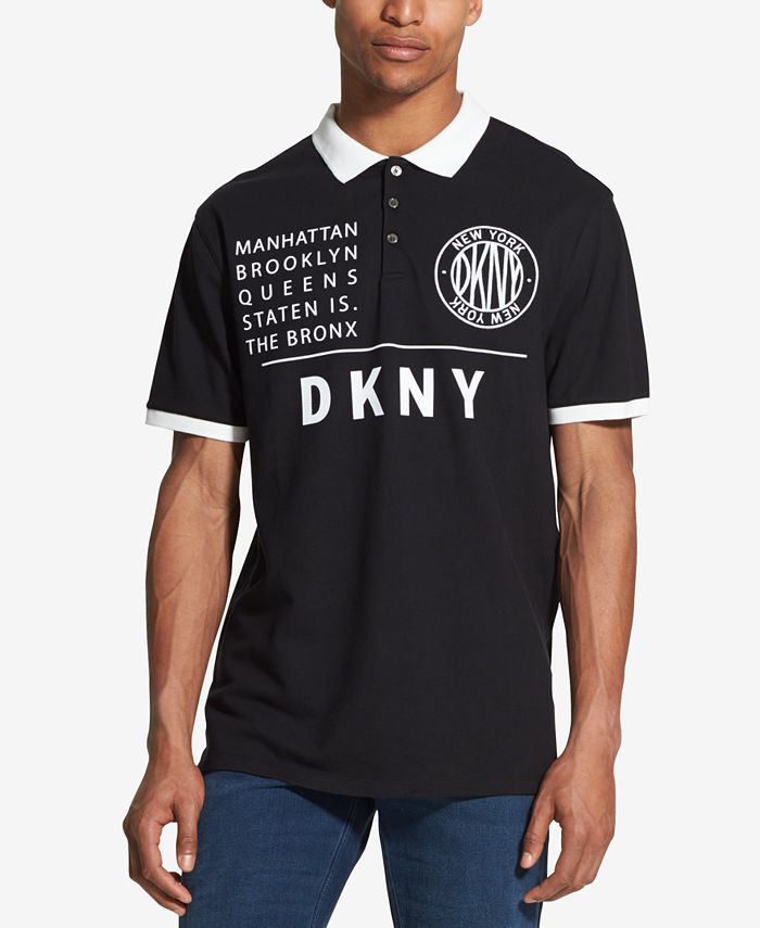 DKNY Men's Patch & Shoulder Borough Logo Polo Shirt, Created for Macy's ...