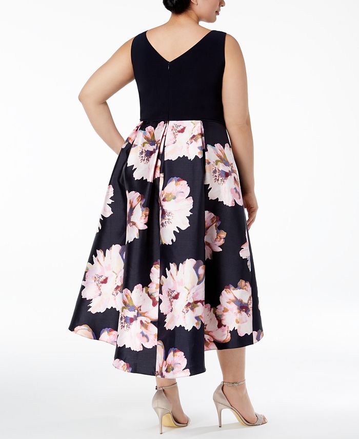 SL Fashions Plus Size Sleeveless Floral-Print Dress - Macy's