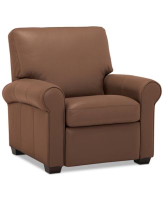 Orid 36" Leather Roll Arm Pushback Recliner, Created for Macy's