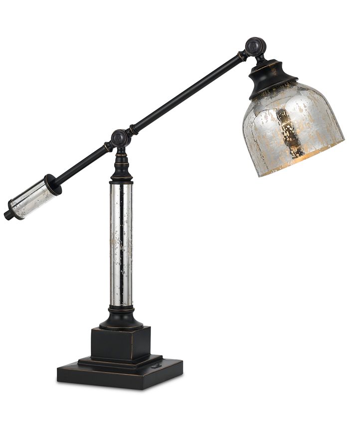 Cal Lighting - 60W Metal Desk Lamp with Glass Shade