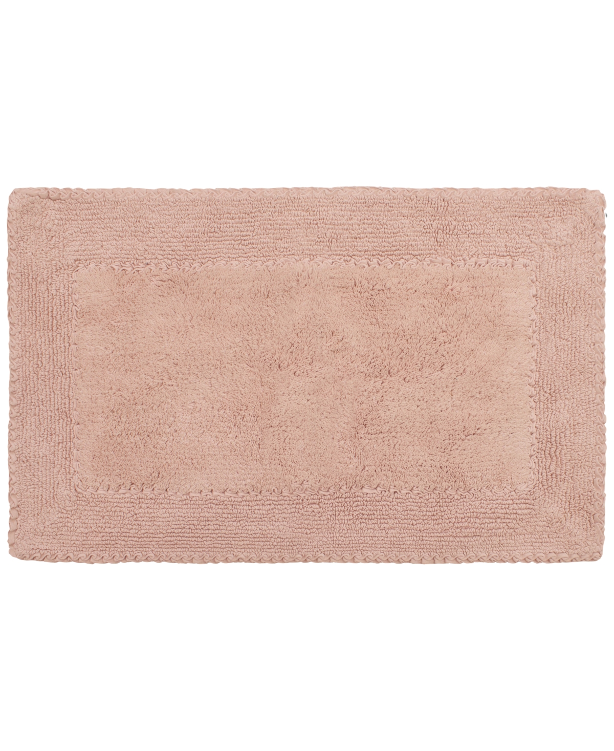 Shop Laura Ashley Ruffled Cotton Bath Rug, 20" X 34" In Blush