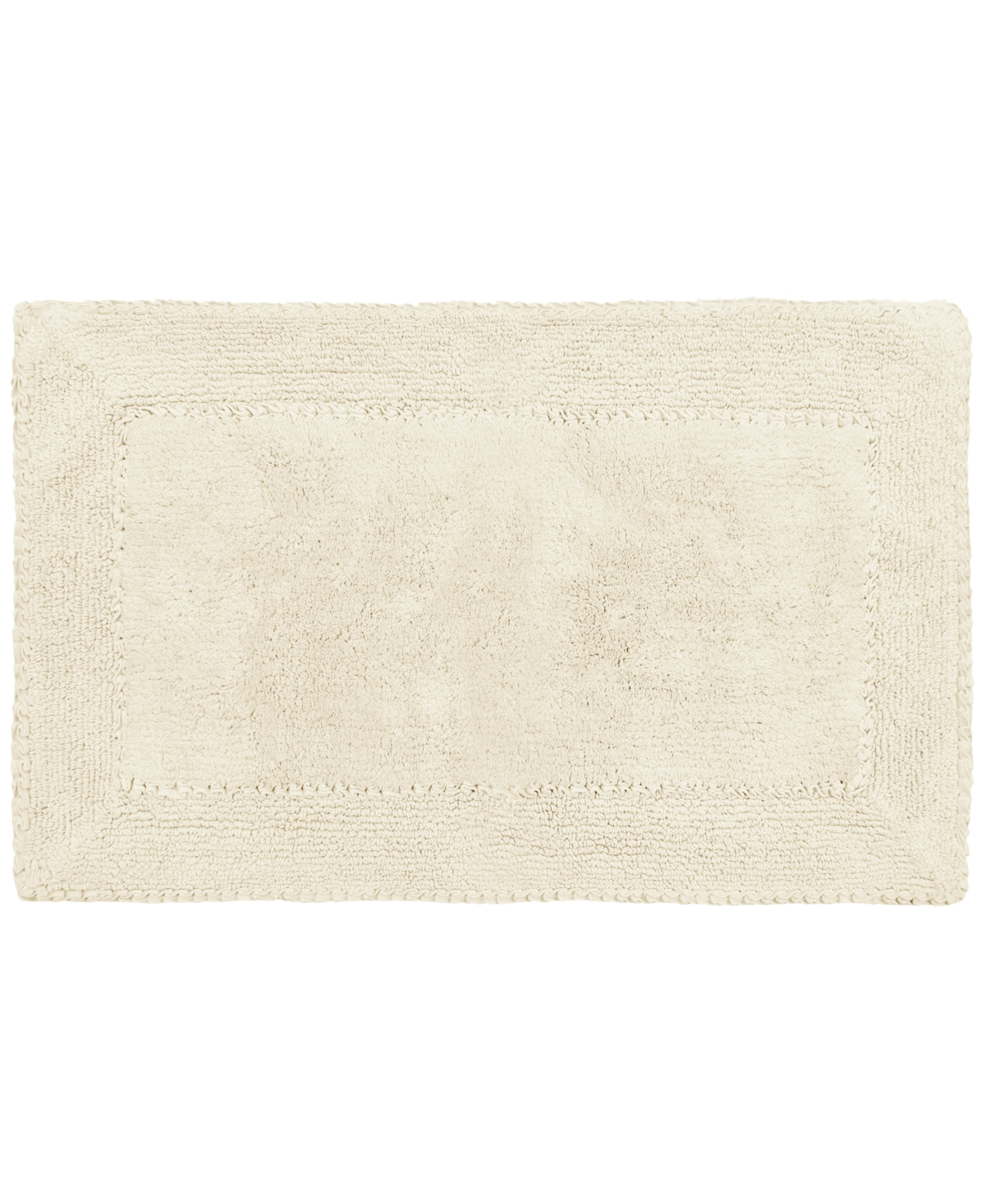 Laura Ashley Ruffled Cotton Bath Rug, 20" X 34" In Ivory