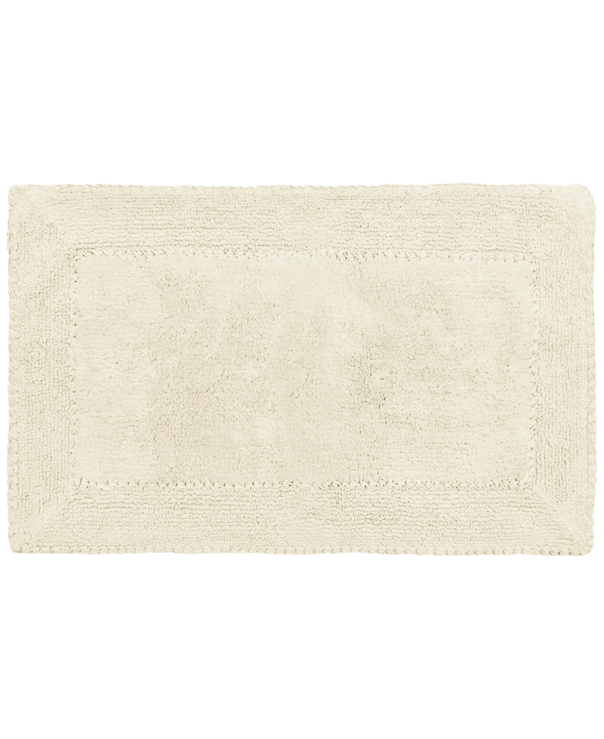 Shop Laura Ashley Ruffled Cotton Bath Rug, 20" X 34" In Ivory