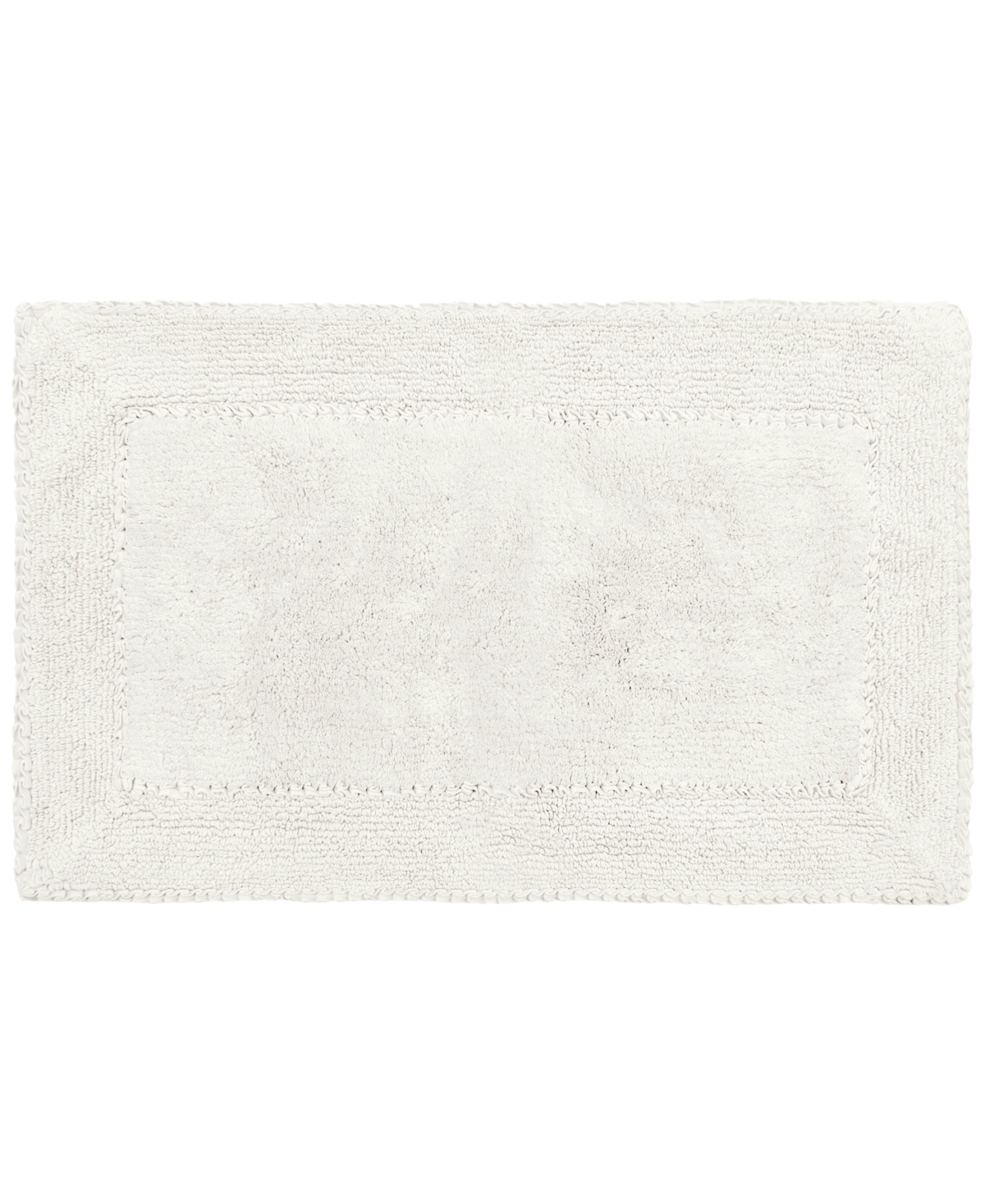 Laura Ashley Ruffled Cotton Bath Rug, 20" X 34" In White