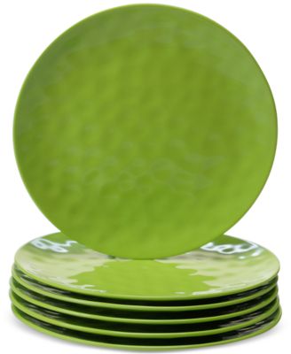 Certified International - 6-Pc. Green Melamine Dinner Plate Set