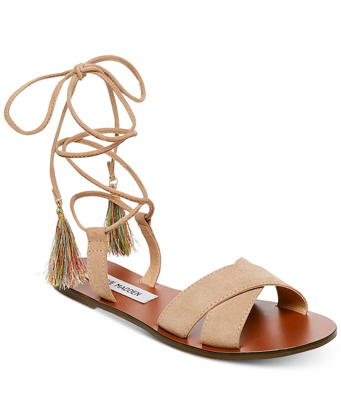 Steve Madden Women s Dylan Lace Up Flat Sandals Macy s