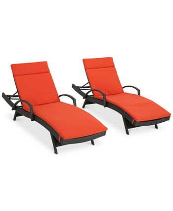 Noble House - Baja Outdoor Chaise Lounge (Set Of 2), Quick Ship