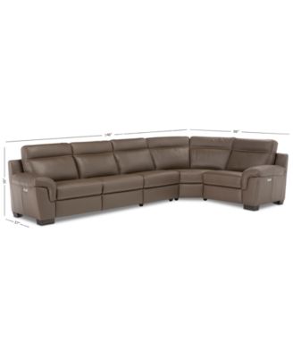 CLOSEOUT! Julius II 5-Pc. Leather Sectional Sofa With 2 Power Recliners, Power Headrests & USB Power Outlet