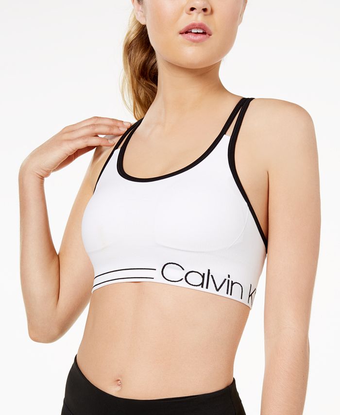 Buy Calvin Klein Underwear Scoop Neck Brand Print Sports Bra - NNNOW.com