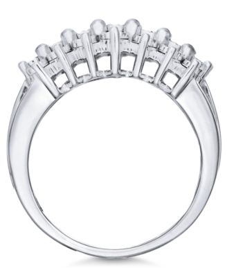 Diamond Multi-Row Ring (1/2 ct. t.w.) in Sterling Silver or 14K Gold Over Sterling Silver