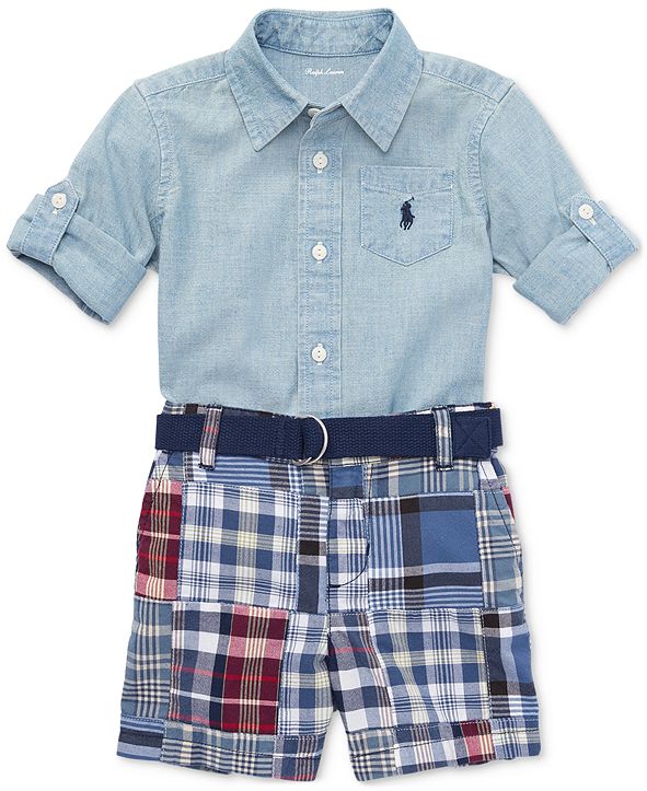 Polo Ralph Lauren Ralph Lauren Cotton Chambray Shirt & Patchwork Shorts