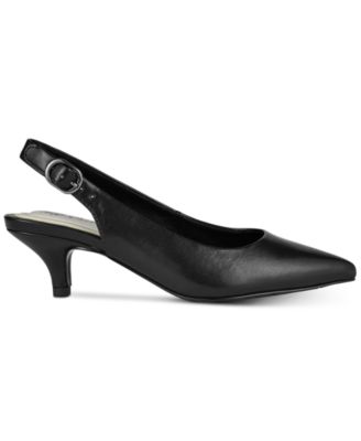 Faye Slingback Kitten-Heel Pumps
