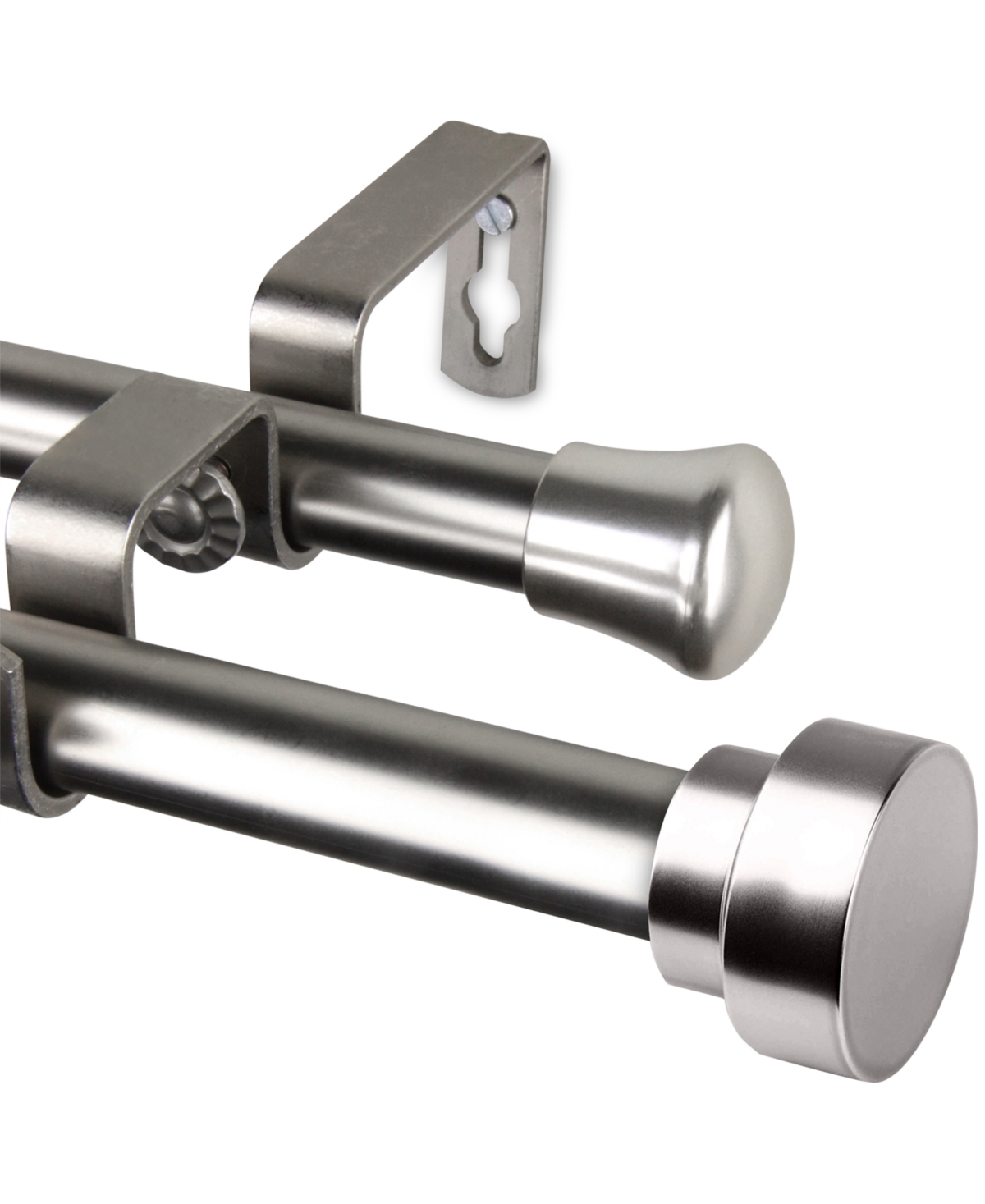 Topper 13/16" Double Curtain Rod 28-48" - Satin Nickel