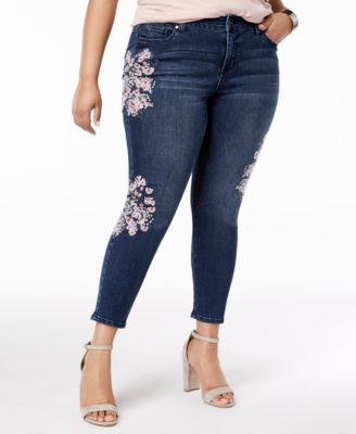 Celebrity Pink Trendy Plus Size Embroidered Skinny Ankle Jeans - Macy's