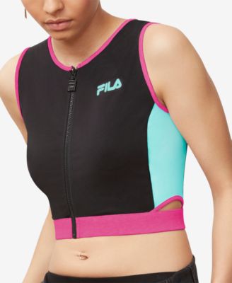 fila zip crop top