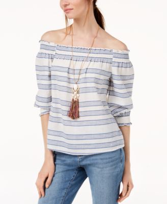 macy's inc off the shoulder tops