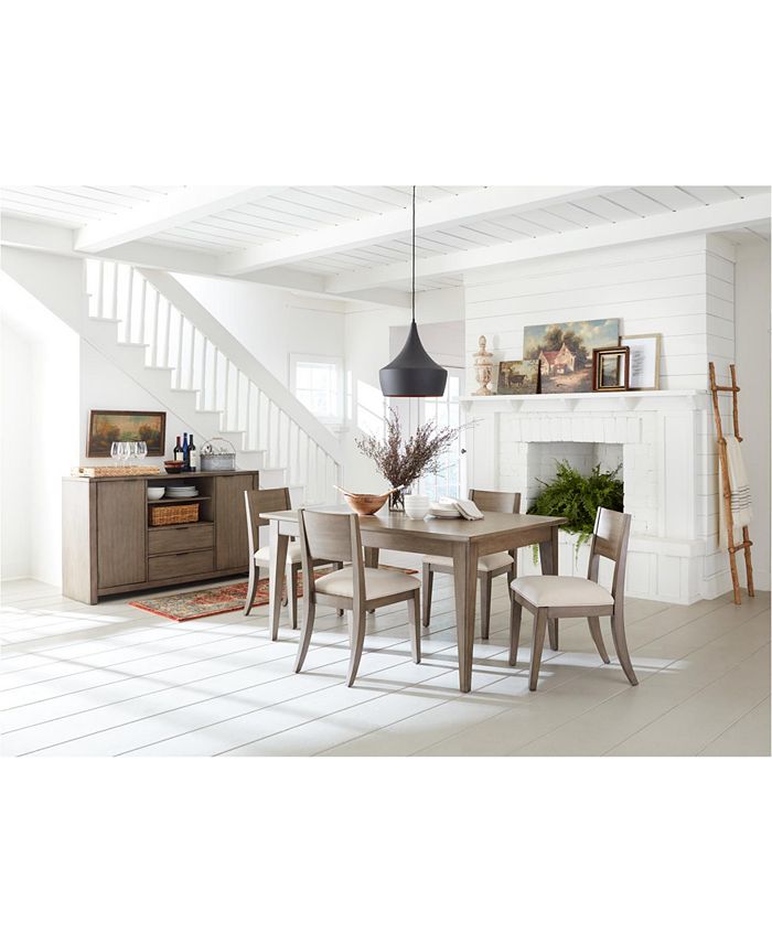 Homefare Tribeca Grey Expandable Dining, Grey Dining Chairs And Wooden Table Set