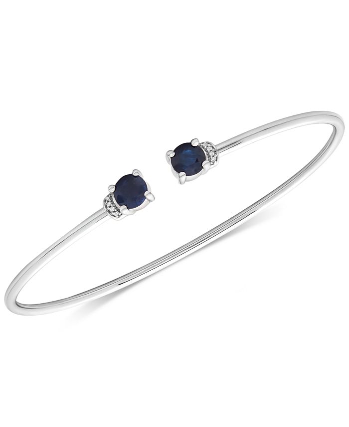 Macy's Sapphire (11/3 ct. t.w.) and Diamond Accent Cuff Bangle
