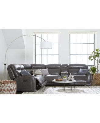 CLOSEOUT! Winterton 4-Pc. Leather Sectional Sofa With 2 Power Recliners, Power Headrests, Lumbar & USB Power Outlet
