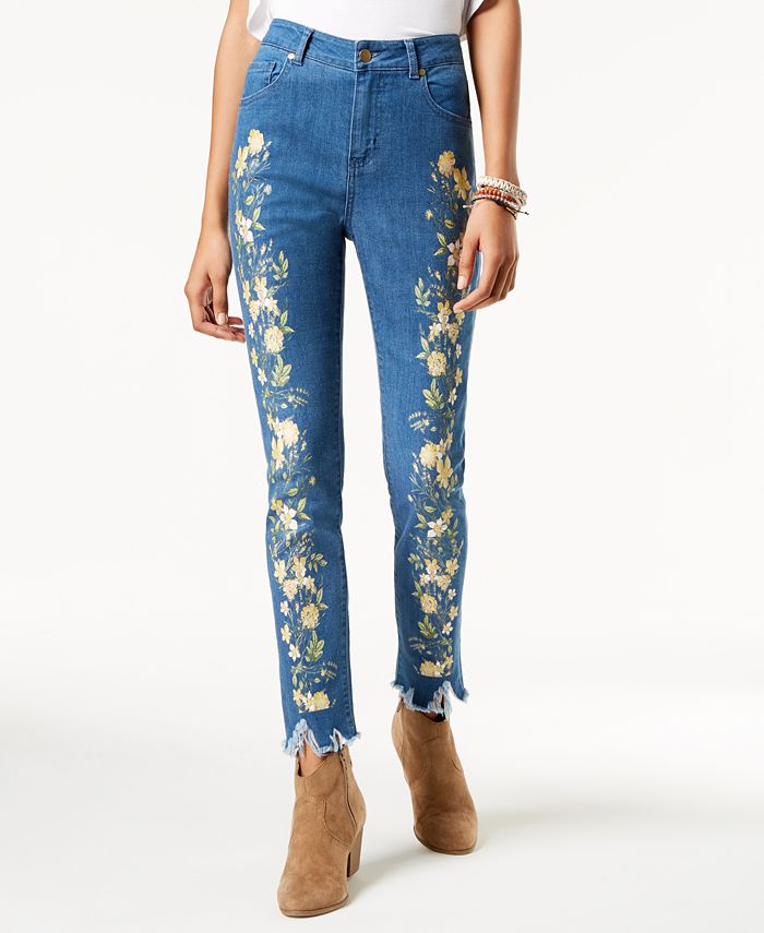 One Hart Juniors' Printed Skinny Jeans, Created for Macy's - Macy's