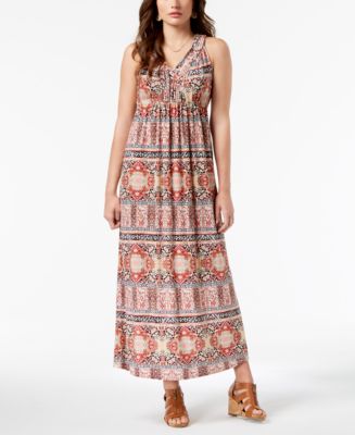 Style & Co Printed Maxi Dress, Created for Macy's - Macy's