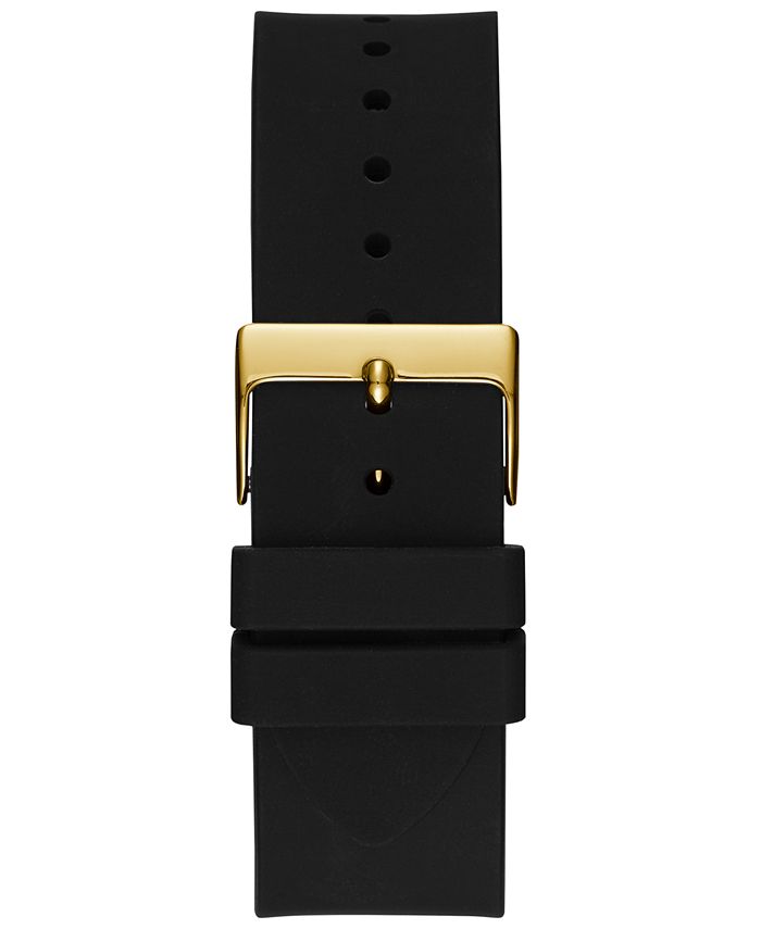 GUESS - Men's Black Silicone Strap Watch 48mm