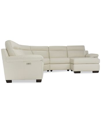 Furniture - Julius II 5-Pc. Leather Sectional Sofa With 2 Power Recliners, Power Headrests, Chaise & USB Power Outlet